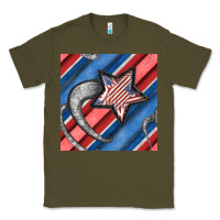 Army Green stripes & stars seamless pattern Classic Tee - BundleAndBundleShop