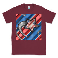 Burgundy stripes & stars seamless pattern Classic Tee - BundleAndBundleShop