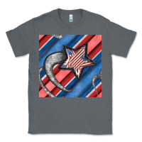 Charcoal Heather stripes & stars seamless pattern Classic Tee - BundleAndBundleShop