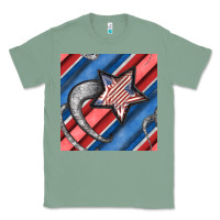 Sage stripes & stars seamless pattern Classic Tee - BundleAndBundleShop