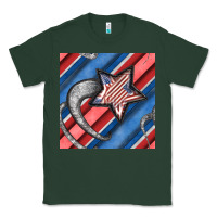 Sports Green stripes & stars seamless pattern Classic Tee - BundleAndBundleShop