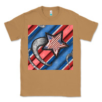 Toasted Coconut stripes & stars seamless pattern Classic Tee - BundleAndBundleShop