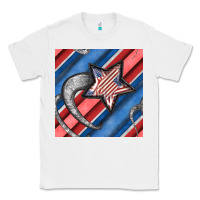 White stripes & stars seamless pattern Classic Tee - BundleAndBundleShop