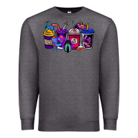 Charcoal Heather gaming coffee cups Premium Sweatshirt - NancyCooperArtShop