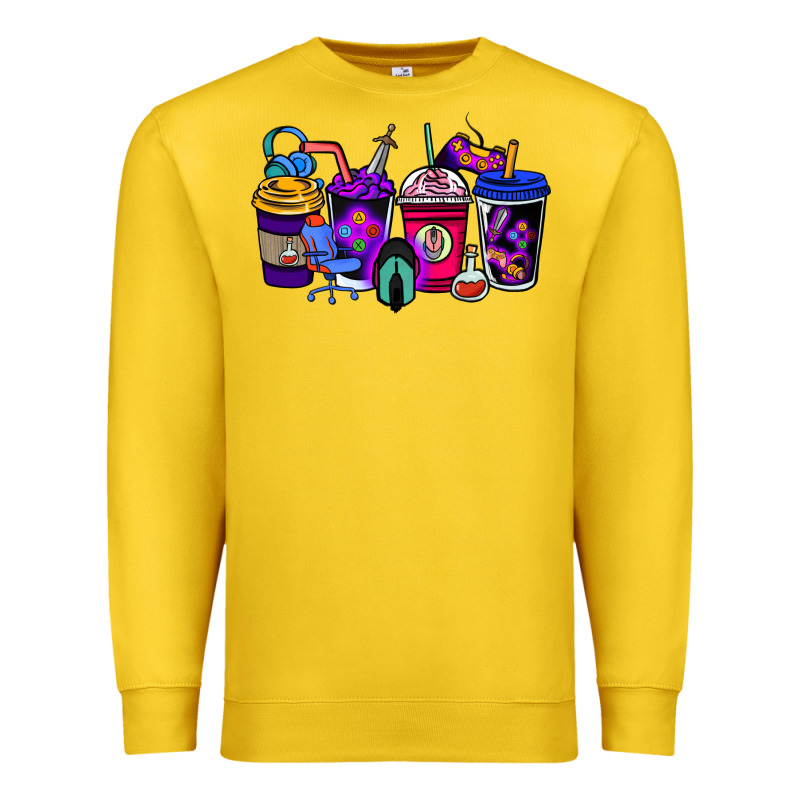 Gaming Coffee Cups Premium Sweatshirt by NancyCooperArtShop | Teevron