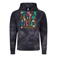 Cloud Black i run on caffeine and kisses mothers day Vintage Hoodie - texasbilliewilder