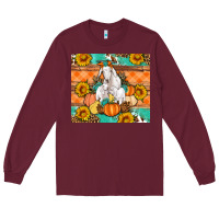 Burgundy Goat family fall pumpkins gemstone Long Sleeve Tee - Artiststas