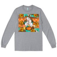 Heather Grey Goat family fall pumpkins gemstone Long Sleeve Tee - Artiststas