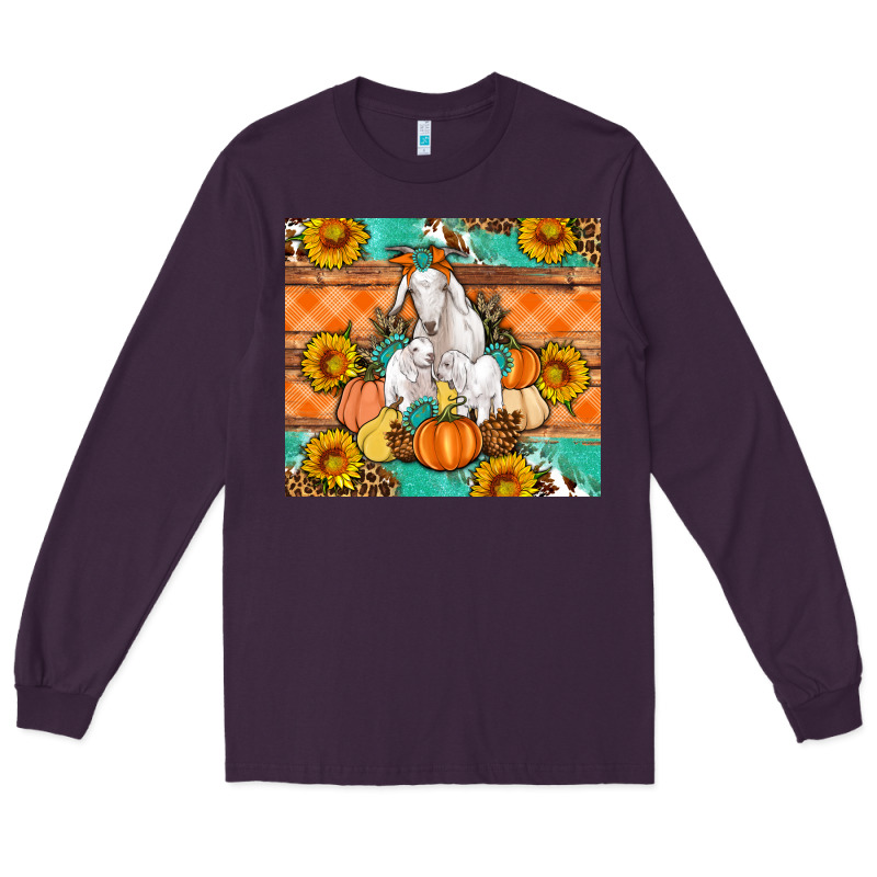 Goat Family Fall Pumpkins Gemstone Long Sleeve Tee by Artiststas | Teevron