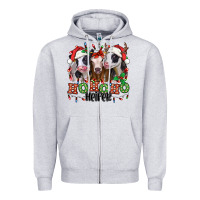 Heather Grey ho ho ho heifer christmas heifers Zipper Hoodie - Jasminsmagicworld