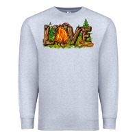 Heather Grey camping love Premium Sweatshirt - NancyCooperArtShop