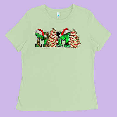 Mama With Christmas Tree Cake Ado Ladies Tee Designed By Adodesignshop