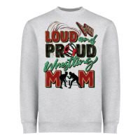 Heather Grey loud and proud wrestling mom Heavyweight Sweatshirt - Zillion Design Studio