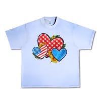 Grape Ice usa flag hearts with sunflower Urban Heavy Tee - HRA Design Shop
