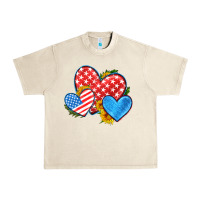 Sandshell usa flag hearts with sunflower Urban Heavy Tee - HRA Design Shop