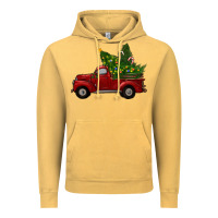 Vintage Mustard christmas trees with truck Vintage Hoodie - RanaPortraitStore