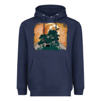 Navy wilderness leopard Heavyweight Hoodie - MaliasSmallBusiness