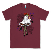 Burgundy freak ghost halloween Classic Tee - BundleAndBundleShop
