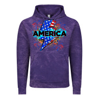 Cloud Purple America with lightning bolt Vintage Hoodie - Zillion Design Studio