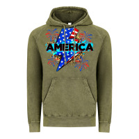 Vintage Olive America with lightning bolt Vintage Hoodie - Zillion Design Studio