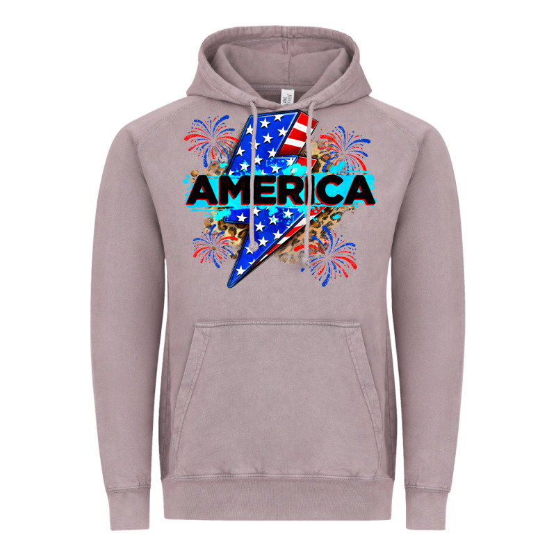 America With Lightning Bolt Vintage Hoodie by Zillion Design Studio | Teevron