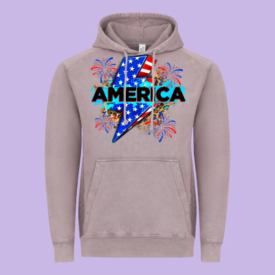 America With Lightning Bolt Vintage Hoodie Designed By Zillion Design Studio