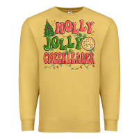 Antique Gold holly jolly cheerleader Premium Sweatshirt - MaliasSmallBusiness