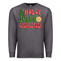 Charcoal Heather holly jolly cheerleader Premium Sweatshirt - MaliasSmallBusiness