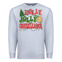 Heather Grey holly jolly cheerleader Premium Sweatshirt - MaliasSmallBusiness