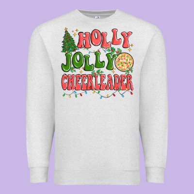 Holly Jolly Cheerleader Premium Sweatshirt Designed By Maliassmallbusiness