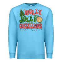 Ocean Blue holly jolly cheerleader Premium Sweatshirt - MaliasSmallBusiness
