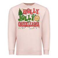 Pale Pink holly jolly cheerleader Premium Sweatshirt - MaliasSmallBusiness