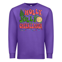 Purple holly jolly cheerleader Premium Sweatshirt - MaliasSmallBusiness