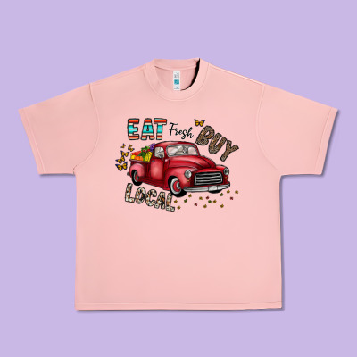 Eat Fresh Buy Local Urban Heavy Tee Designed By Cowhidedigitalart