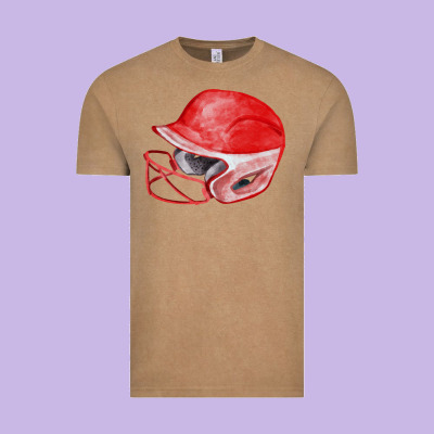 Red Softball Helmet Fa Element Vintage Tee Designed By Fadigitalartstudio