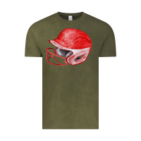 Vintage Olive red softball helmet fa element Vintage Tee - FaDigitalArtStudio