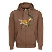 Chestnut Impala Antelope Illustrations Zipper Hoodie - LillyAllenDesigns