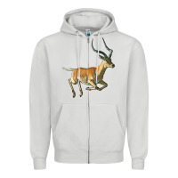 Dove Grey Impala Antelope Illustrations Zipper Hoodie - LillyAllenDesigns