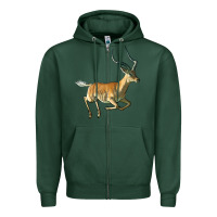 Sports Green Impala Antelope Illustrations Zipper Hoodie - LillyAllenDesigns