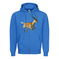 True Royal Impala Antelope Illustrations Zipper Hoodie - LillyAllenDesigns