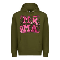 Army Green Breast Cancer Awareness mama ribbon Premium Hoodie - LillyAllenDesigns