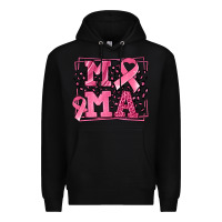 Black Breast Cancer Awareness mama ribbon Premium Hoodie - LillyAllenDesigns