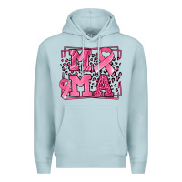 Blue Mist Breast Cancer Awareness mama ribbon Premium Hoodie - LillyAllenDesigns