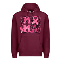 Burgundy Breast Cancer Awareness mama ribbon Premium Hoodie - LillyAllenDesigns