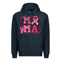 Navy Breast Cancer Awareness mama ribbon Premium Hoodie - LillyAllenDesigns