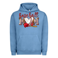 Pigment Pebble Blue Baseball Mom Urban Hoodie - NancyCooperArtShop