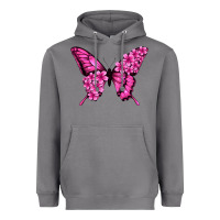 Storm Floral pink butterfly Heavyweight Hoodie - NancyCooperArtShop