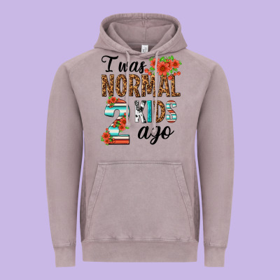 I Was Normal Two Kids Ago Vintage Hoodie Designed By Texasbilliewilder