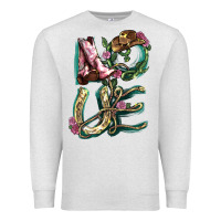 Oatmeal Heather love boots horseshoe cowboy Premium Sweatshirt - NancyCooperArtShop