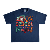 Navy old school playlist cassette Urban Heavy Tee - FaDigitalArtStudio